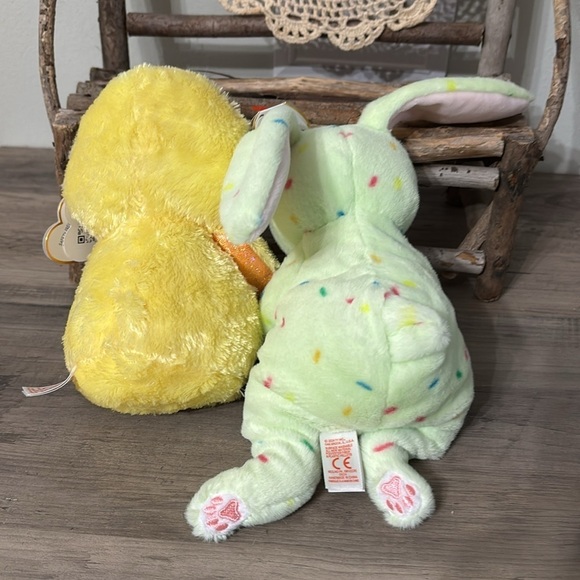 NWT TY Beanie Babies Yellow Chick and Green Bunny Plush Set MARIGOLD AND FERN - Picture 4 of 13